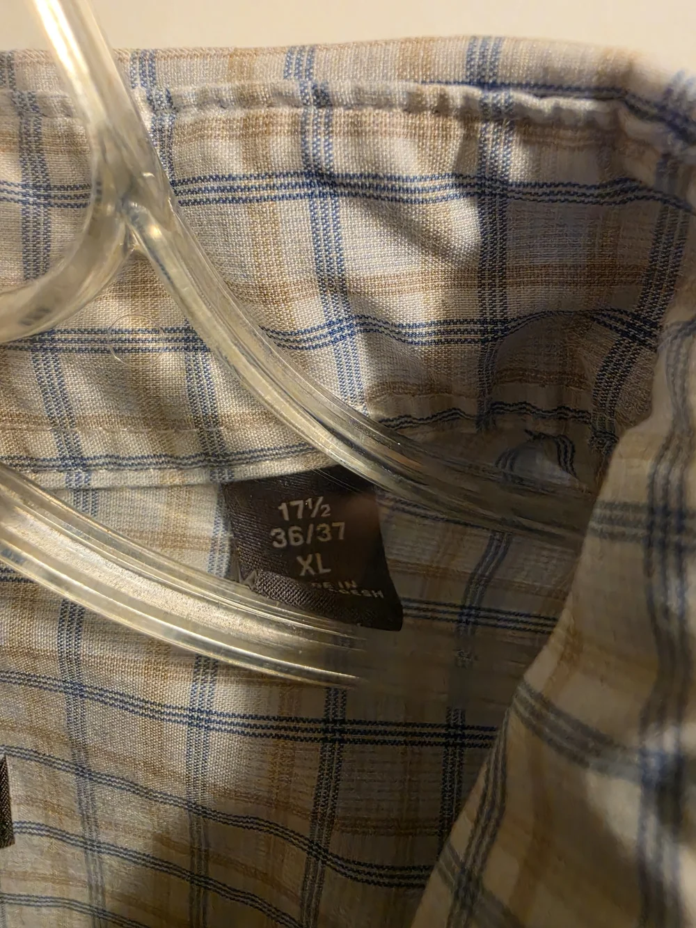 Van Heusen White and Light Blue Windowpane Dress Shirt - Picture 3 of 5